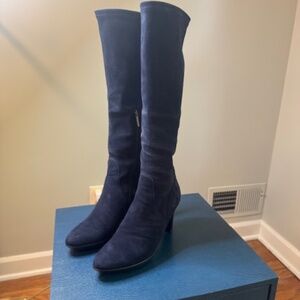Aquatalia Navy Rhumba Suede Boots, Size 7M